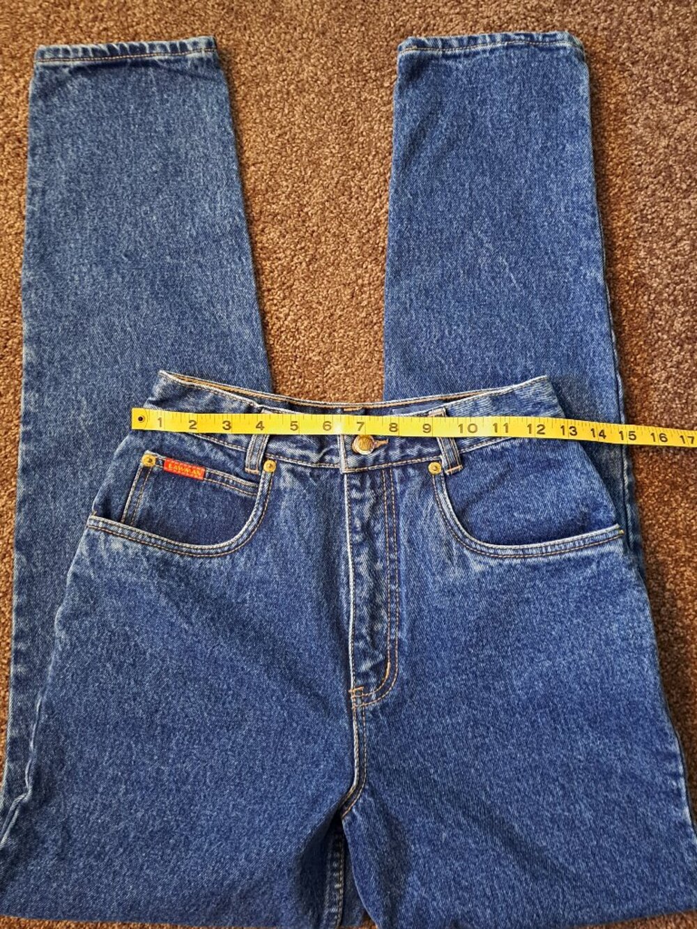 Vintage 80's,90's Lawman High Rise Western Jeans With Embroidered Logo Pocket - Picture 5 of 8